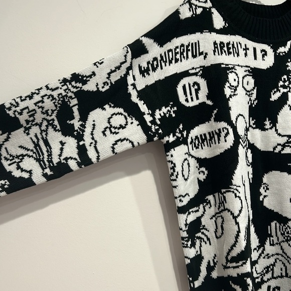 Dolls Kill Rugrats thinking too much knit nostalgia graphic sweater medium/large - Picture 3 of 6